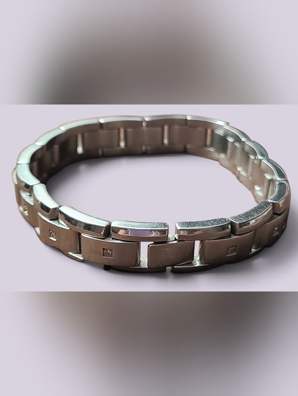 Men's 8.5 In Stainless Steel Silver-Tone Link Bracelet